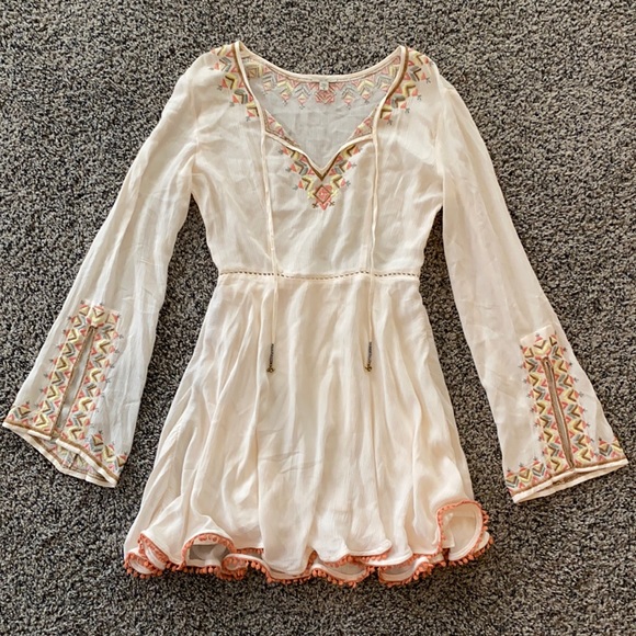 Ecote by Free People Dresses & Skirts - UO Ecote Boho Embroidered Dress Coral XS 0 NEW